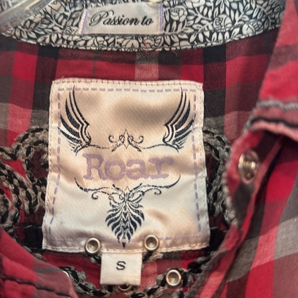 Roar Western Plaid Pearl Snap Button Shirt - Size Ladies Small - Picture 2 of 8
